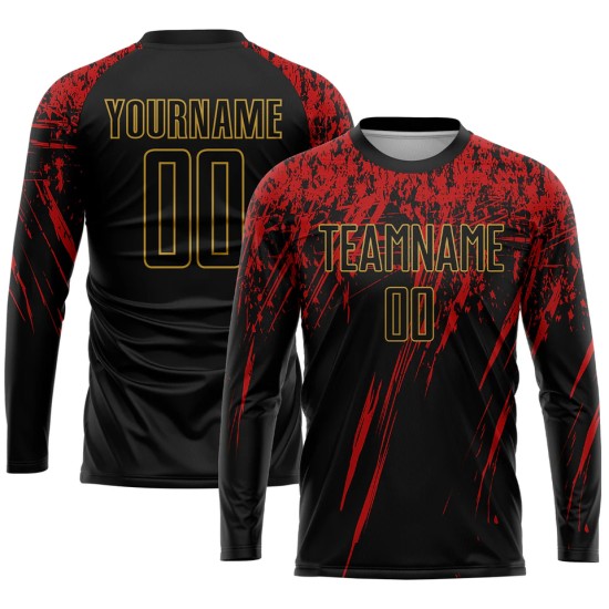 High-quality custom-name long-sleeve football kits in 100% polyester – breathable, factory-made, French style