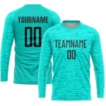 Custom-name adult long-sleeve football kits – latest breathable polyester design, personalized men’s jerseys