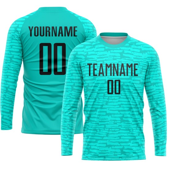 Custom-name adult long-sleeve football kits – latest breathable polyester design, personalized men’s jerseys