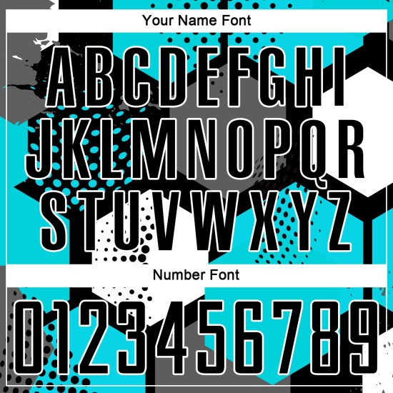 Sublimation Uniform Custom Soccer Aqua Black-White Jersey