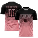 Medium Soccer Pink Custom Sublimation Black Uniform Jersey