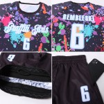 Uniform Soccer White-Light Graffiti Jersey Sublimation Blue Pattern Custom