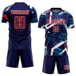 Uniform Jersey Custom Soccer Sublimation Navy Red-White