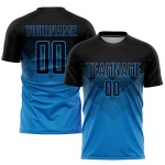 Jersey Uniform Blue Black Sublimation Soccer Custom