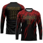 Custom Old Sublimation Uniform Black Gold-Red Black Jersey Soccer