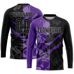 Pattern Uniform Custom Purple-Gray Sublimation Graffiti Jersey Black Scratch Soccer